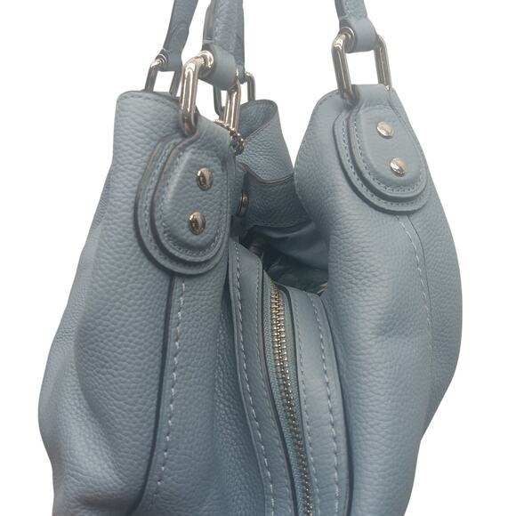 Coach 57125 Edie Turnlock Chambray Blue Triple Compartment Shoulder Bag - Picture 7 of 16